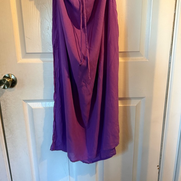 Shade & Shore Purple Cut Out Halter Midi Swim Cover Up Dress Women M NWT - Picture 3 of 11